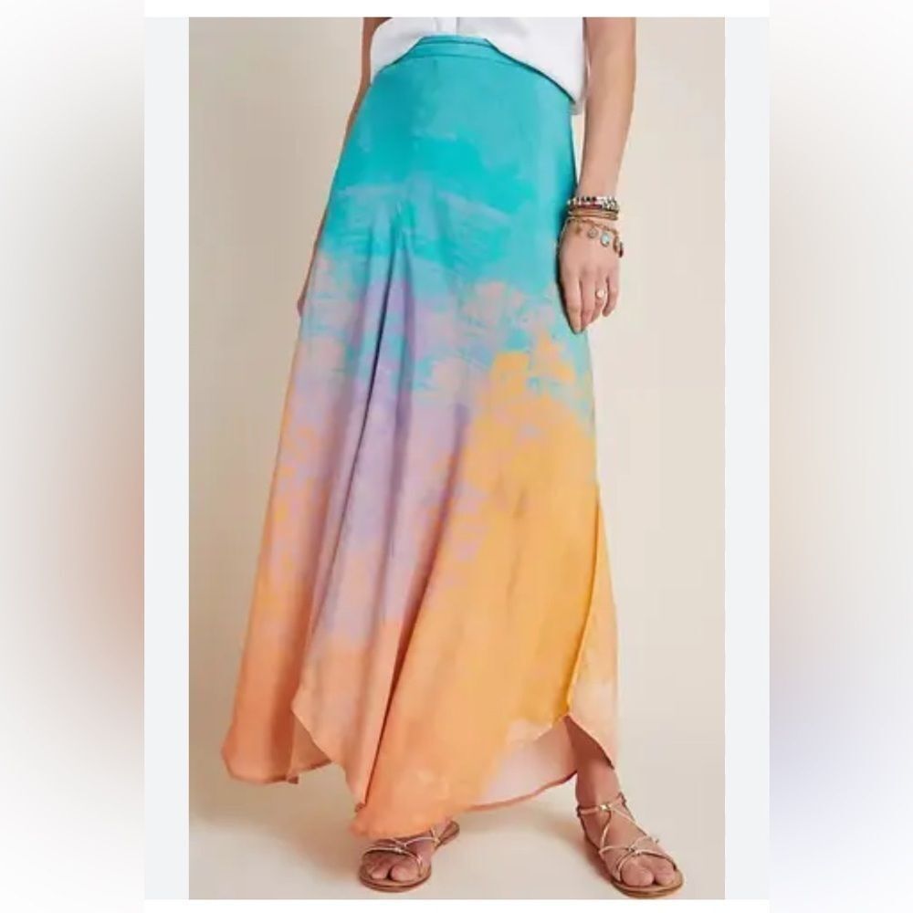Anthropologie Tie Dye Bias Maxi Skirt size XS